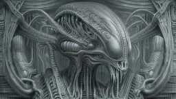 Alien Life in the style of H. R. Giger