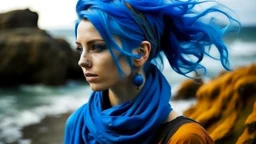 Tail color: Raw sienna Hair color: Blue Lives in: An ocean Companion: Sea squirt Accessories: Scarf, Crown Personality: Sensuous, Artistic, Boastful Hobby: Parkour