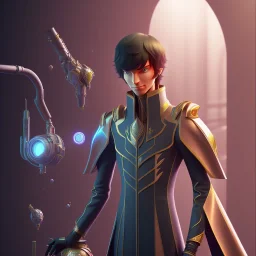 isometric clean art of lelouch , soft lighting, high definition, unreal 5,