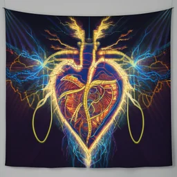 electric heart in tapestry