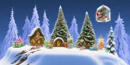 Cute tiny world Christmas diorama