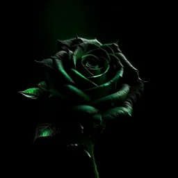Create black rose dark green background