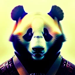  A beautiful portrait of a "cyborg panda" , full-scale head and shoulders portrait, 8k resolution concept art portrait by Greg Rutkowski, Artgerm, WLOP, Alphonse Mucha dynamic lighting hyperdetailed intricately detailed Splash art trending on Artstation triadic colors Unreal Engine 5 volumetric lighting Splash art fantasy"