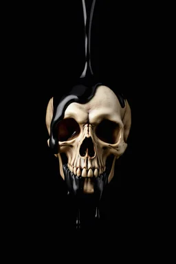 Skull dripping black liquid