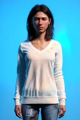 Ultra Realistic image, 25 years old brunette woman, Madrid, portrait, small stature, small chest, yakuza body tattoo, white broken cotton undershirt with holes, vibrant color, highly detailed, art stations, concept art, smooth, unreal engine 5, god rays, ray tracing, RTX, lumen lighting, ultra detail, volumetric lighting.