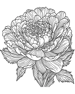 real massive peony flower coloring page