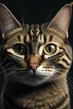 Realistic cat facing foward