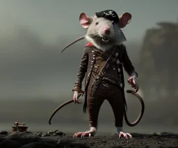  humanoid rat dressed as a pirate, detailed, realistic, cinematic, by greg rutkowski