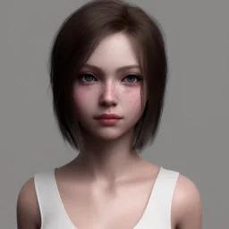 potrait girl look beautiful, close-up, dramatic, eyes like ocean blue, short hair, smile, 8k, rtx, eyebrows like serious, facing left, real, cute, hyper realistis