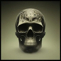 cyberpunk style ink ball skull picture in detailed frame, big black eyes, unreal engine 5, 8k resolution, photorealistic, ultra detailed, frame extreme accurate