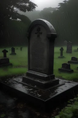 single old grave raining