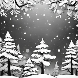 cartoon black and white snow background