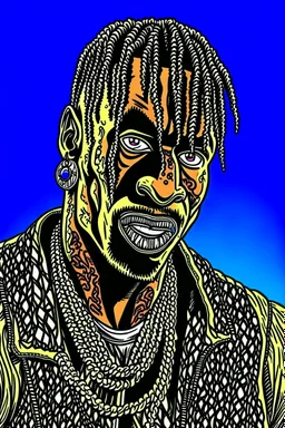 travis scott in comics style, super HQ