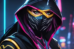Akali venom in 8k solo leveling shadow artstyle, mask, ninja them, close picture, sea, neon lights, intricate details, highly detailed, high details, detailed portrait, masterpiece,ultra detailed, ultra quality