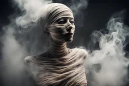 Woman mummy shape in art with smoke фото реалистично