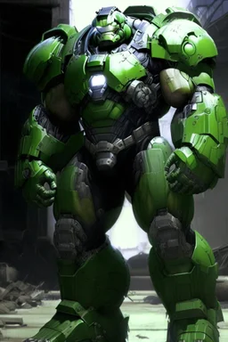 the incredible hulk in power armor