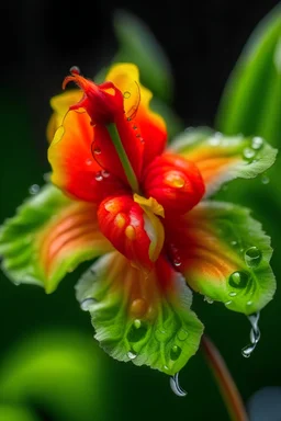 Quattrocento viper's head flower watered by chemicals