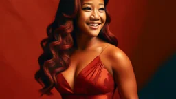 Gina Rodriguez fully transformed into a german redhead, Curvaceous silhouette, radiant glow, flowing maternity gown, expressive eyes, fiery red tresses, youthful grace, maternal strength, poised posture, harmonious transformation, unexpected beauty, newfound confidence, maternal elegance, tender curves, round belly, symbolic attire, strength in simplicity, teenage motherhood, glowing complexion, transformative journey, captivating presence.