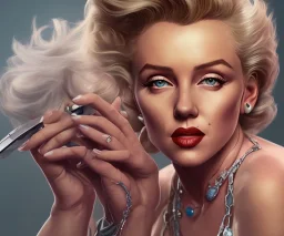 Marilyn Monroe, dishonored 2, photorealistic illustration, 4k