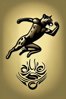 Design a vector graphics "jaguar", jumping pose right to left