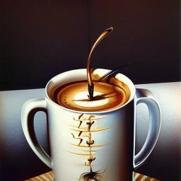 café pintado por dalí