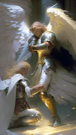 angel saving a paladin