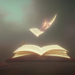 Floating book with magic swirling around it lifting it into the air