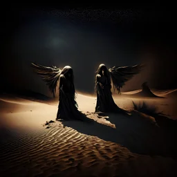 angels in a dark desert