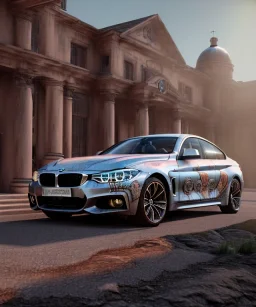 Realistic image. BMW 4 2024. 4k resolution, intricate details, ornate details, soft lighting, vibrant colors.