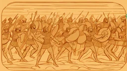 Pharaonic soldiers fighting in battle