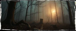 3d airbrush render,i was cooking garlic and went out to eat and something hit me hard and i wake up puked and wrestled a myopic lycantrophic tap dancer and ran to the forest to sleep , pinhole cam, airbrush 3d rendering, in the style of Titian and Dali , torn edges on border