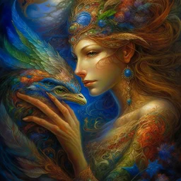 An In timefantasy, perfect anatomy, fantasy, vibrant digital art professional award winning masterpiece, oil on canvas Atmospheric extremely detailed Josephine Wall