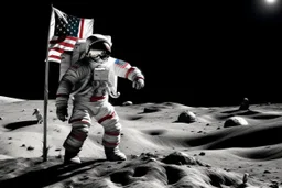 Un astronaute zombie plante le drapeau firestarter sur la lune