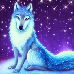 A magical sparkle wolf