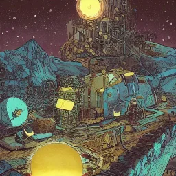 cosmic port, concept art, asaf hanuka, dan mumford, post-apocalypti