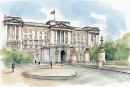 Urban sketch of Buckingham palace