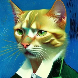 Portrait of a cat by Van Gogh