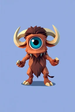 hi poly Stampeding One big eye in the middle like a kyclope Minotaur T pose just the character and simple background