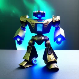 Metal blue transformer robot