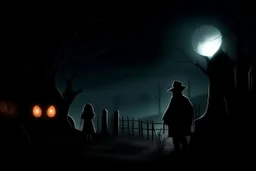 spooky encounter on a dark Halloween night."