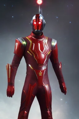 Cosmic super hero, sifi wepon , red & black costume,4k image, full body men