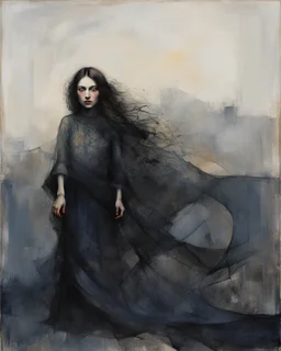 Artists Richard Burlet and Tran Nguyen…the girl from nowhere…otherworldly ethereal beauty… Shadow-Soul Black…Wanderer Ink…Dusk-Drifter Grey…Solitary Figure Umber… Modifiers: Zdzisław Beksiński Picasso naive art Henri Matisse Alex Grey Andy Warhol Paul Klee Wassily Kandinsky Otto Dix Paul Cezanne Ernst Ludwig Kirchner Tim Burton graffiti Johannes Vermeer Francis Bacon Max Ernst Pino Daeni Jasper Johns Egon Schiele Mondrian Georgia O'Keeffe M.C. Escher Yuko Shimizu Joan Miró Louis Wain Victo Ngai