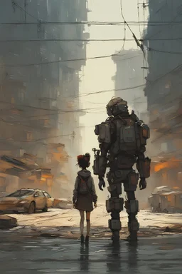 Virtual (((girl & man))) opposite each other, Cyberpunk, by Ian McQue