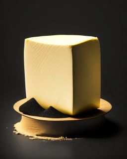 tofu on black background. Photography. Realistic photo. HD. Glowing. 3d style