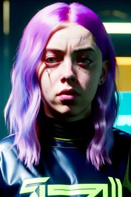 Billie Eilish, cyberpunk2077, booty, photorealistic, 2k