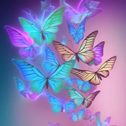 luminous pastel colors, butterfly