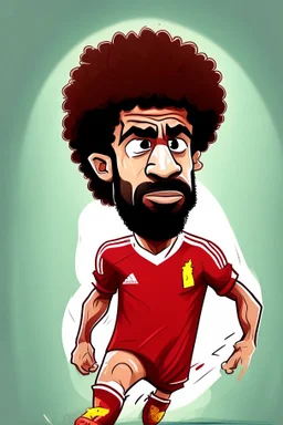 mo salah football player cartoon 2d