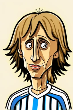 Luka Modric Croatian soccer player cartoon 2d