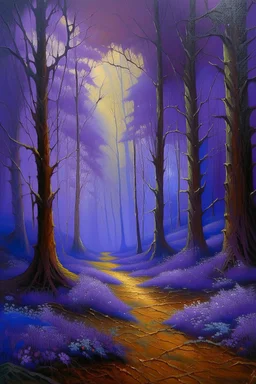 Purple woodlands of wonder painted by Karl Wiener