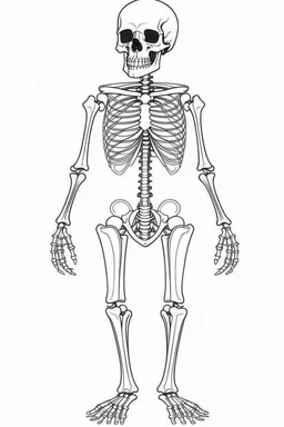 skeleton. Outline, sketch style, only use outline, mandala style, clean line art, white background, no shadows, no clear wall, coloring page.